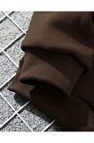 Kalp Fiyonk Baskılı İçi Polarlı Kapüşonlu Sweatshirt