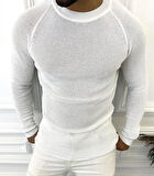 Kazak Slim Fit Naturel Örme Pamuk Tüylenmeyen Triko Dar Kesim Body Kazak