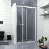 SİLVER CORİNA  Akordion Şeffaf Cam Duşakabin