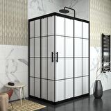 BLACK RİGEL 6mm Karolajlı Kumlamalı Dikdörtgen Duşakabin