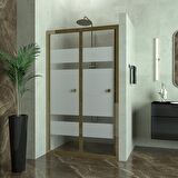 BRONZE CORİNA  Akordion Kumlamalı Cam Duşakabin