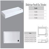 Dikdörtgen Panelli Duş Teknesi H:15-16cm