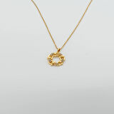 Biem Çiçekli Yuvarlak Çelik Kolye