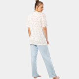 Empirme Patlı Battal Kısa Kollu Pijama Takım 3369/Mavi