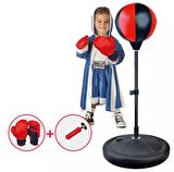 Boks Standı 70-105 Cm Refleks Topu Boks Seti Eldiven Hediye
