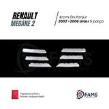 Renault Megane 2 Krom Ön Panjur 6 Prç. 2002-2006 Arası P. Çelik