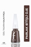 Flormar Klasik Parlak Bitişli Yüksek Pigmentli Oje - Nail Enamel- 428 Hot Chocolate New- 8682536036115