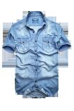 slim fit nefes alan ince terletmez saf pamuk  kumaş kısa kol kot gömlek
