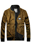 slim fit kaşe kolej mont--camel--