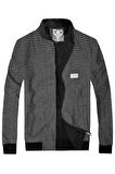 slim fit kaşe kolej mont--koyu gri--