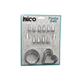 20PCS PASTA SÜSLEME UÇ SETİ= 12-METAL KURABİYE KALIP METAL=3-KALP - 3-YUVARLAK 2-UÇ TUTUCU PLS.ADAPTÖR (2818)