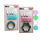 8PCS  PASTA SÜSLEME SETİ - 3-KURABİYE KALIP=YUVARLAK - ÇİÇEK 1-KREMA TORBASI - 3-METAL+1-PLS.UÇ (2818)