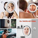 360° Döner Esnek Makyaj Aynası – 10X Büyüteçli, Güçlü Vantuzlu Detay Görüntüleme Çok Açılı Makyaj &amp;amp; Cilt Bakım Aynası (2818)