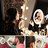 360° Döner Esnek Makyaj Aynası – 10X Büyüteçli, Güçlü Vantuzlu Detay Görüntüleme Çok Açılı Makyaj &amp;amp; Cilt Bakım Aynası (2818)