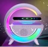 Kablosuz Telefon Şarj Bluetooth Hoparlör Istasyonu Ses Rgb Atmosfer Gece Işık Bt-2301 (2818)