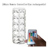 Kristal Elmas Masa Lambası 16 Renk USB Şarjlı Dokunmatik (2818)