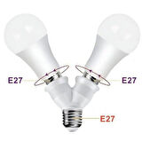 Ledx DY-101 E27 Duy Çoğaltıcı (Tek Duydan Çift E27 Lamba Bağlantısı)