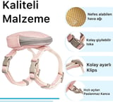 FloriaShopping Çantalı Kaçış Önleyici Kedi Gezdirme Tasması Ve Küçük Irk Köpek Gezdirme Tasması- Pembe M