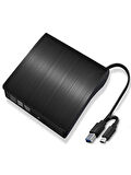 Harici DVD Sürücü USB 3.0 veya Type-c Cd Dvd Yazıcı Okuyucu Taşınılabilir Pc Dizüstü Uyumlu 12.7mm 