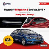 Renault Megane 4 Sedan Krom Cam Çıtası 6 Parça 2015 Ve Üzeri Paslanmaz Çelik Uyumlu
