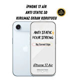 iPhone 17 Air Anti-Static 3D Toz Tutmayan Kırılmaz Ekran Koruyucu