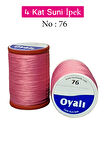 Oyalı 4 Kat Suni İpek İplik İğne Oyası Boncuk İpi Tığ Oyası No:76