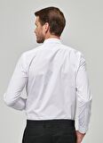 Slim Fit Klasik Gömlek Yaka Düz Beyaz Erkek Gömlek 4A2000000021