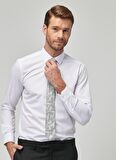 Slim Fit Klasik Gömlek Yaka Düz Beyaz Erkek Gömlek 4A2000000021
