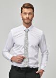 Slim Fit Klasik Gömlek Yaka Düz Beyaz Erkek Gömlek 4A2000000021