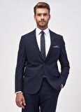 Erkek Lacivert Regular Fit Geniş Kesim 4 Drop Takım Elbise