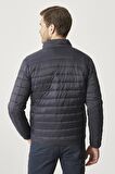 Erkek Lacivert Standart Fit Ultra Hafif Soğuk Geçirmez Casual Mont