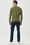 Erkek Lacivert Slim Fit Dar Kesim Pamuklu Esnek Chino Pantolon