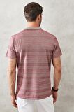 Erkek Bordo Slim Fit Dar Kesim Polo Yaka Kısa Kollu Tişört