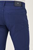 Erkek Indigo Kanvas Slim Fit Dar Kesim %100 Pamuk 5 Cep Pantolon