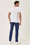Erkek Indigo Kanvas Slim Fit Dar Kesim %100 Pamuk 5 Cep Pantolon