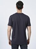 Erkek Antrasit Slim Fit Dar Kesim Bisiklet Yaka Düz Tişört