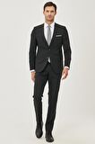 Erkek Siyah Ekstra Slim Fit Dar Kesim Siyah Spor Takım Elbise