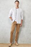 Erkek Camel Slim Fit Dar Kesim 5 Cep Esnek Chino Pantolon