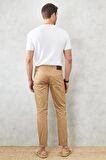 Erkek Camel Slim Fit Dar Kesim 5 Cep Esnek Chino Pantolon