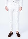 Altınyıldız Classics Normal Bel Dar Paça Slim Fit Beyaz Erkek Pantolon 4A1400000101