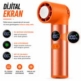 Soğuk Kompres Özellikli Şarjlı El Vantilatörü, 3000 mAh Bataryalı, Dijital Ekranlı, Type-C Şarjlı Taşınabilir Mini Fan