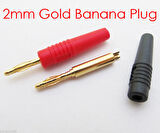 2 mm Banana Jack gold kırmızı-siyah