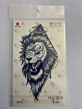 Kükreyen Aslan 18x11 cm 1 Aylık Yarı Kalıcı Yapıştırma Geçici Dövme
