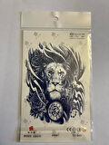 Heybetli Aslan 18x11 cm  Aylık Yarı Kalıcı kalıcı Geçici Dövme Yapıştırma Dövme