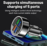 Dijital Ekran Araç Şarj Cihazı 4USB, Çift 3.1A, Süper Şarj, QC9.0 55W, Hızlı Şarj, PD, Cep Telefonu Şarj Cihazı, Araç Şarj Cihazı,