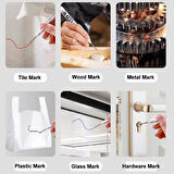 Derin Konum İşaretleme Kalemi, Marangoz, Mobilya, Demir Doğrama, Duvar, 1 Adet, Beyaz Renk