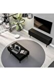 Mezza SET 4000-4200 FELIX SİYAH METAL AYAKLI TV ÜNİTESİ - ORTA SEHPA TAKIMI SİYAH