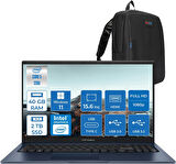 Asus Vivobook X1504VA 15 1.nesil Core 5 120U-40GB-2TB SSD Fhd 15.6INC-Windows 11 Pro Taşınabilir Bilgisayar ZNJ2861P14+ZETTAÇANTA