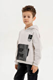Kapüşonlu Fermuar Detaylı Üç İplik Erkek Çocuk Sweatshirt