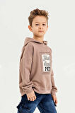 Kapüşonlu %100 Pamuk 3 İplik Erkek Çocuk Sweatshirt